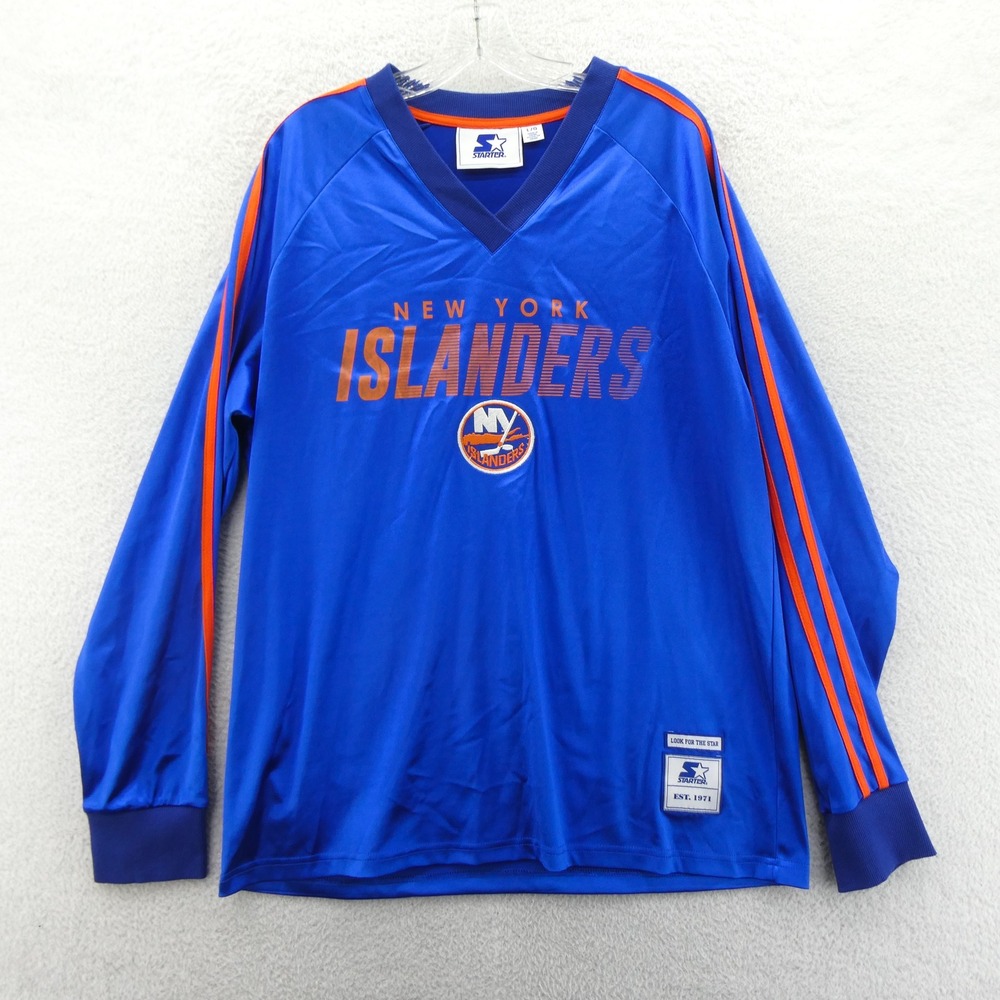 Starter Shirt Mens Large New York Islanders Blue Orange Vintage Y2K NHL Hockey